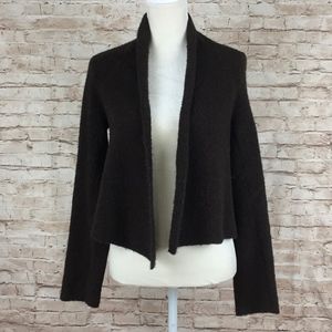 Eileen Fisher wool alpaca cardigan sweater brown